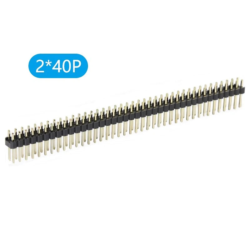 10Pcs 2.54mm 2x40 Pin 80 Pin copper Pitch Male Double Row Pin Header Strip Straight Needle Connector