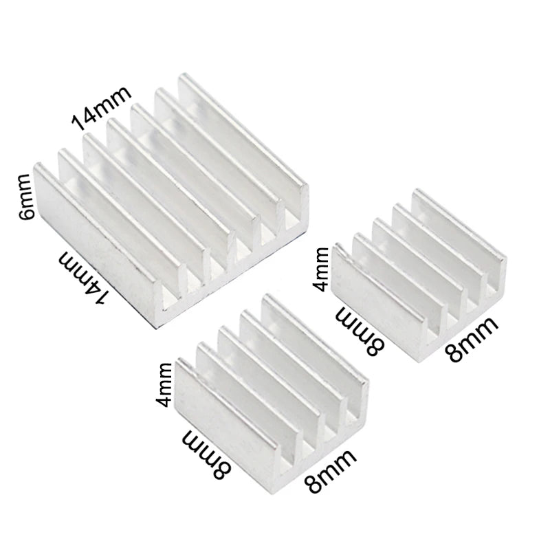 3PCS Adhesive Raspberry Pi Heatsink Cooler Pure Aluminum Heat Sink Set Kit Radiator For Cooling Raspberry Pi 2 B