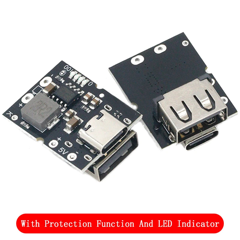 Type-C /Micro USB 5V 1A 2A 3.1A Boost Converter Step-Up Power Module Mobile Power Bank Accessories With Protection LED Indicator