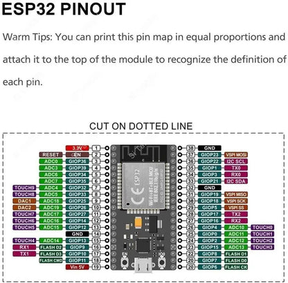 ESP-WROOM-32 Microcontroller Development Board ESP32 Expansion Breakout Board GPIO 1 into 2 for 38PIN Narrow Version