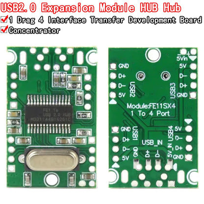 USB2.0 Expansion Module HUB Concentrator 1 Minute 4 1 Drag 4 Interface Transfer Development Board Drive-Free