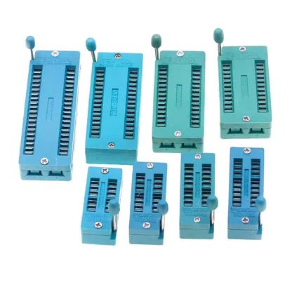 1pcs/lot 14 16 18 20 24 28 32 40 P Pin 2.54 MM Green DIP Universal ZIF IC Socket Test Solder Type IC lock seat zif socket