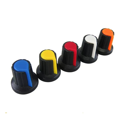 25pcs 5color WH148 potentiometer knob cap(copper core) 15X17mm 6mm Shaft Hole AG2 Yellow Orange Blue White Red 5color*5PCS=25PCS