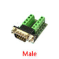 D-Sub 9pin Solderless Connectors DB9 RS232 Serial to Terminal Female Male Adapter Connector Breakout Board Black+Green