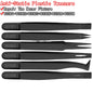 6pcs Anti-static Electronic Tweezers Kit ESD Plastic Forceps PCB Repair Hand Tools Set