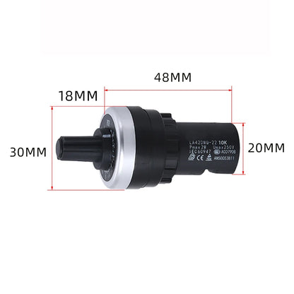 LA42DWQ-22 1K 2K 5K 10K 22mm Diameter Pots Rotary Potentiometer Converter Governor Inverter Resistance Switch for arduino