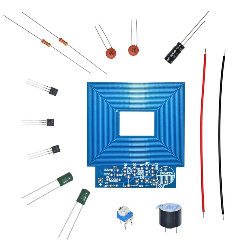 Metal Detector Scanner Unassembled Kit DC 3V-5V Suite Metal Sensor Board Module Electronic DIY Kits PCB Board Buzzer Capacitor