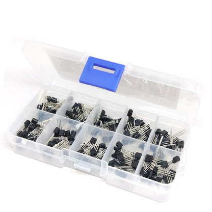 BC337 BC327 2N2222 2N2907 2N3904 2N3906 S8050 S8550 A1015 C1815 10Values*20pcs=200/set Transistors Box Pack Transistor kit TO-92