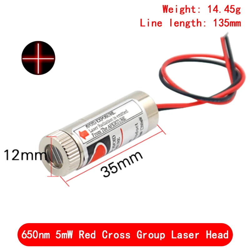 650nm 5mW Red Point / Line / Cross Laser Module Head Glass Lens Focusable Focus Adjustable Laser Diode Head Industrial Class