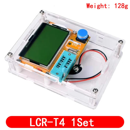 Diode Triode Capacitance ESR Meter MOS PNP LCR-T4 Transistor Tester LCD Display Mega328 Transistors Diodes Acrylic Case
