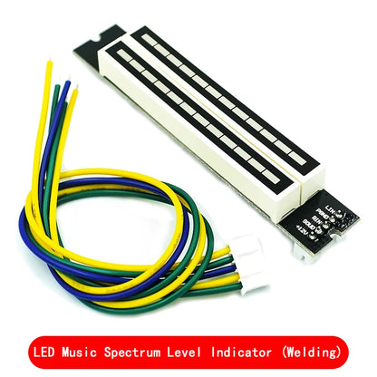 Mini Dual 12-bit LED Music Level Indicator Adjustable Light Speed VU Meter Stereo Amplifier Board with AGC Mode