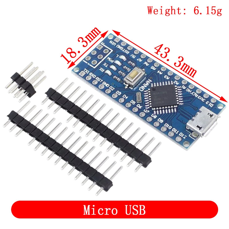 Mini / Type-C / Micro USB Nano 3.0 With the bootloader compatible Nano controller for arduino CH340 USB driver 16Mhz ATMEGA328P