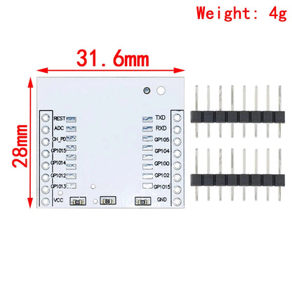 5pcs ESP8266 serial WIFI module adapter plate Applies to ESP-07, ESP-12E,ESP-12F Wireless Board for arduino