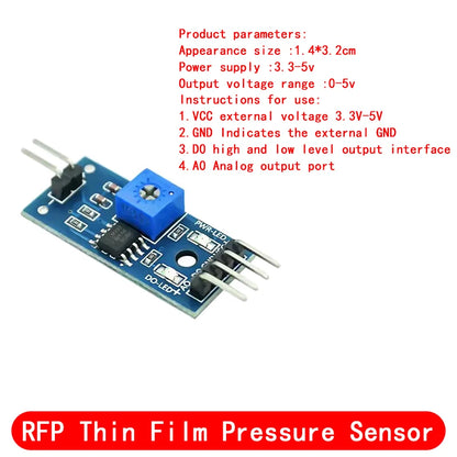 Load Cell Resistive Membrane Pressure Sensor Module Flexible Force Sensitive Analog FSR402 4mm 5mm 7mm 110mm For Arduino
