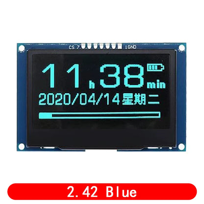 2.42 inch OLED Display Module 128x64 LCD HD Screen Module SSD1309 7 Pin SPI/IIC I2C Serial Interface for Arduino UNO R3