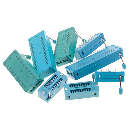 1pcs/lot 14 16 18 20 24 28 32 40 P Pin 2.54 MM Green DIP Universal ZIF IC Socket Test Solder Type IC lock seat zif socket