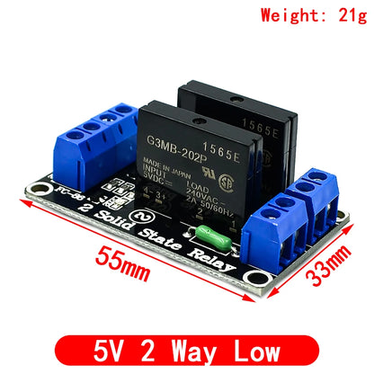 5V Relay 1 2 4 8 Channel For OMRON SSR High Low Level Solid State Relay Module 250V 2A For Arduino