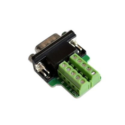 DB9 serial COM transfer-free solder terminals RS232 male connector with back side screw DIY