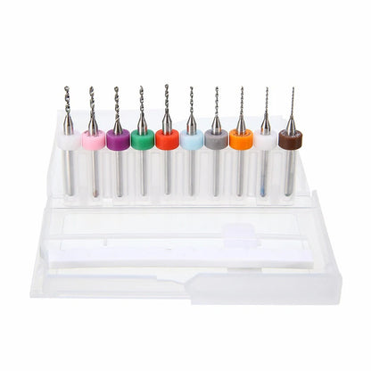 10pcs 0.3mm to 1.2mm PCB mini drill Bit tungsten steel carbide for print circuit board cnc drill Bits Machine