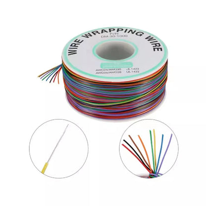 8 Colors 30AWG Wire Wrapping Wire B-30-1000 UL1423 0.25mm Tinned Copper Solid PVC insulation Cable Jumper Insulation 250m