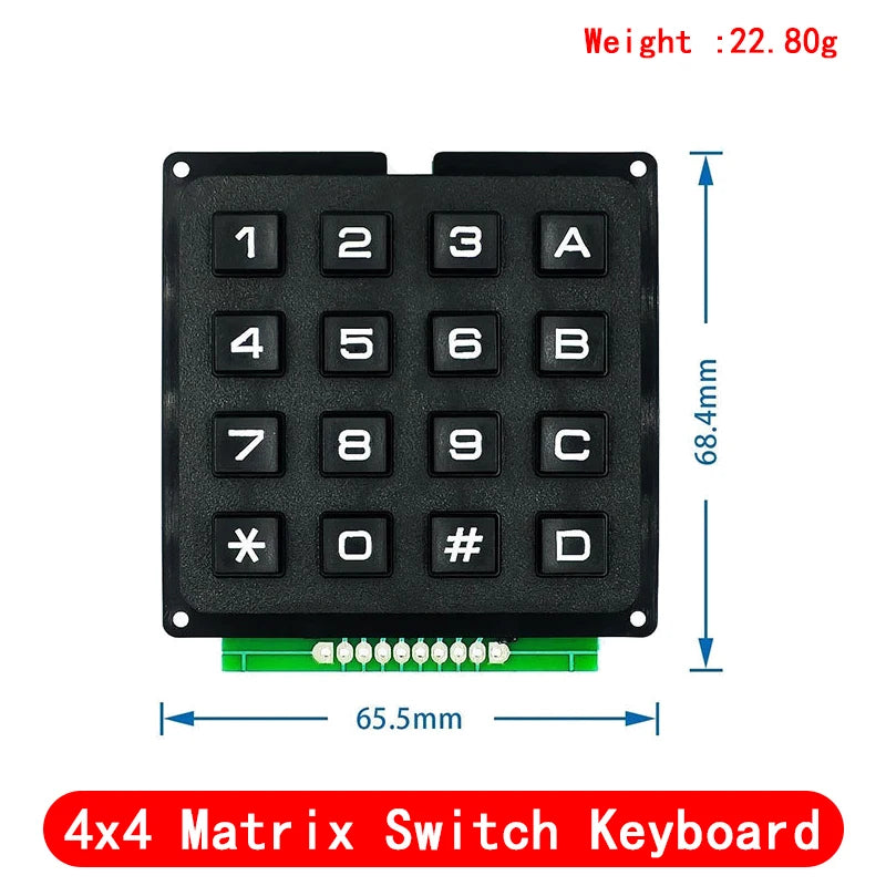 3*4 4*4 Matrix Switch Keyboard Keypad Array Module ABS Plastic Keys 4x4 3x4 12 16 Key Button Membrane Switch DIY Kit