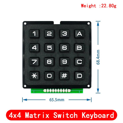3*4 4*4 Matrix Switch Keyboard Keypad Array Module ABS Plastic Keys 4x4 3x4 12 16 Key Button Membrane Switch DIY Kit