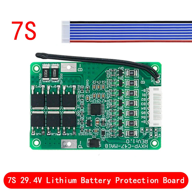 4S/5S/6S/7S BMS 16.8V 21V 20A 18650 Li-ion Lmo Ternary Lithium Battery Charger Protection Board With Balance
