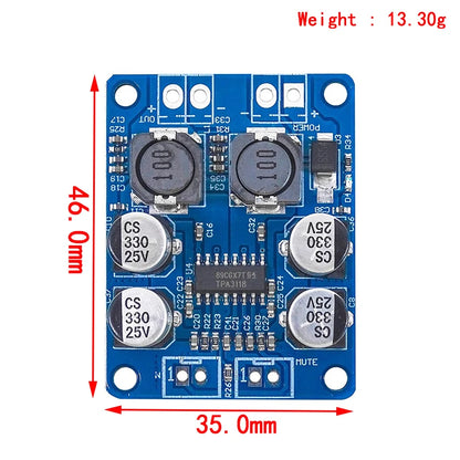 DC 8V-24V TPA3118 60W Mono Digital Audio Power Amplifier Board Amp Module For Arduino