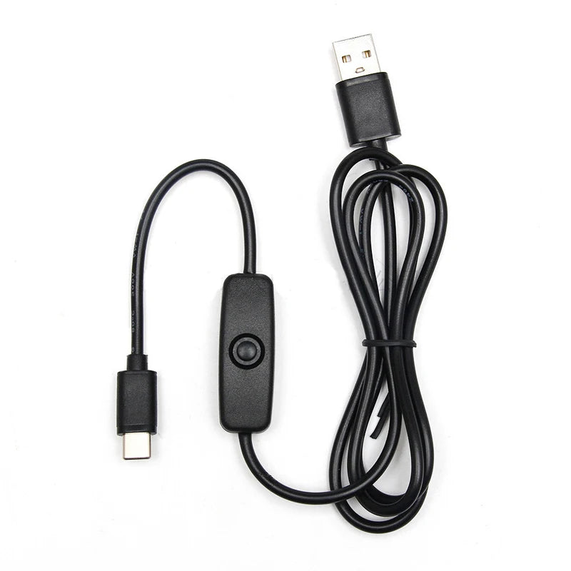 Universal USB Type C 5V 3A Charging Cable For Raspberry Pi 4 Power Cable With ON/OFF Switch For RPI 4 Model B RPI 4B Compute