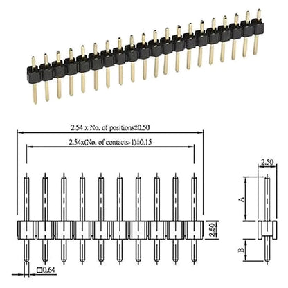 20PCS 40Pin 2.54mm Single Row Straight Male Pin Header Connector Strip For PBC Ardunio