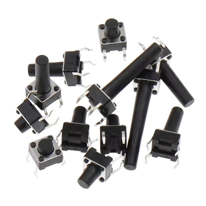 20PCS 4Pin 6*6 Micro Tact Push Button Switches DIP 6x6x4.3/5/6/7/8/9/10/11/12/13/14/15 MM 4.3mm 5mm 6mm 7mm 8mm 9mm 10mm 11mm