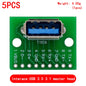 5PCS USB Male Connector / MINI MICRO USB to DIP Adapter female connector 2.54 Connector B Type-C USB2.0 3.0 Female PCB Converter