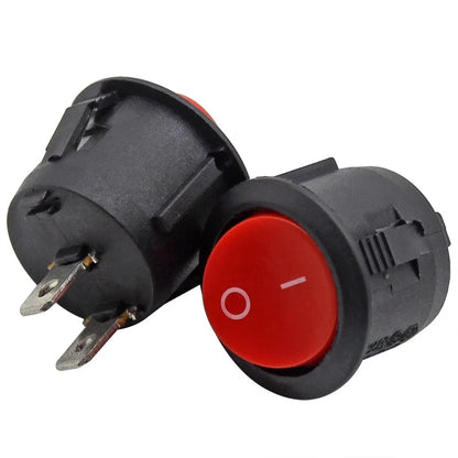 10Pcs Red Black White 20MM ON/OFF Round Rocker Toggle Switch 6A/250VAC 10A 125VAC Plastic Push Button Switch KCD1-105