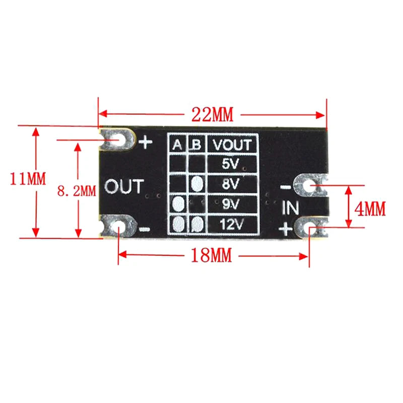 5pcs 3.7V to 12V Mini DC-DC Boost Module, Support 5V/8V/9V/12V Output, Lithium Battery Boost