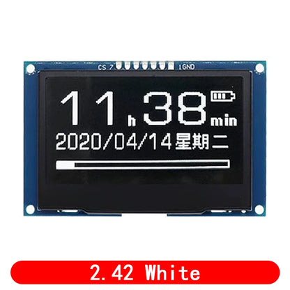 2.42 inch OLED Display Module 128x64 LCD HD Screen Module SSD1309 7 Pin SPI/IIC I2C Serial Interface for Arduino UNO R3