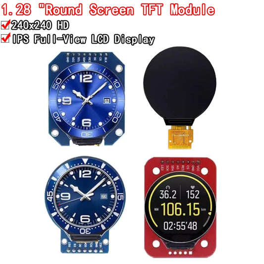 TFT Display 1.28 Inch TFT LCD Display Module Round RGB 240*240 GC9A01 Driver 4 Wire SPI Interface 240x240 PCB  For Arduino