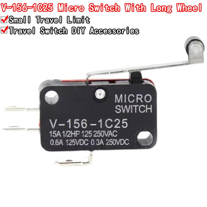 5PCS V-156-1C25 15A The micro switch, Push Button SPDT Momentary Snap Action Limit switch, travel switch