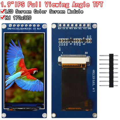 New 1.9 Inch IPS Full Angle TFT Display Screen LCD Screen Color Display Module SPI Serial Port High-definition 170x320 ST7789