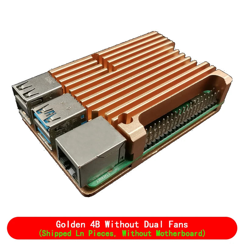 For Raspberry Pi 4 3 Model B 3B Plus Aluminum Case with Dual Cooling Fan Metal Shell Enclosure for RPI Raspberry Pi 4 3 Model