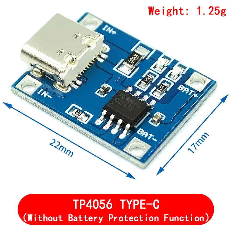 5pcs Micro USB 5V 1A 18650 TP4056 Lithium Battery Charger Module Charging Board With Protection Dual Functions 1A Li-ion