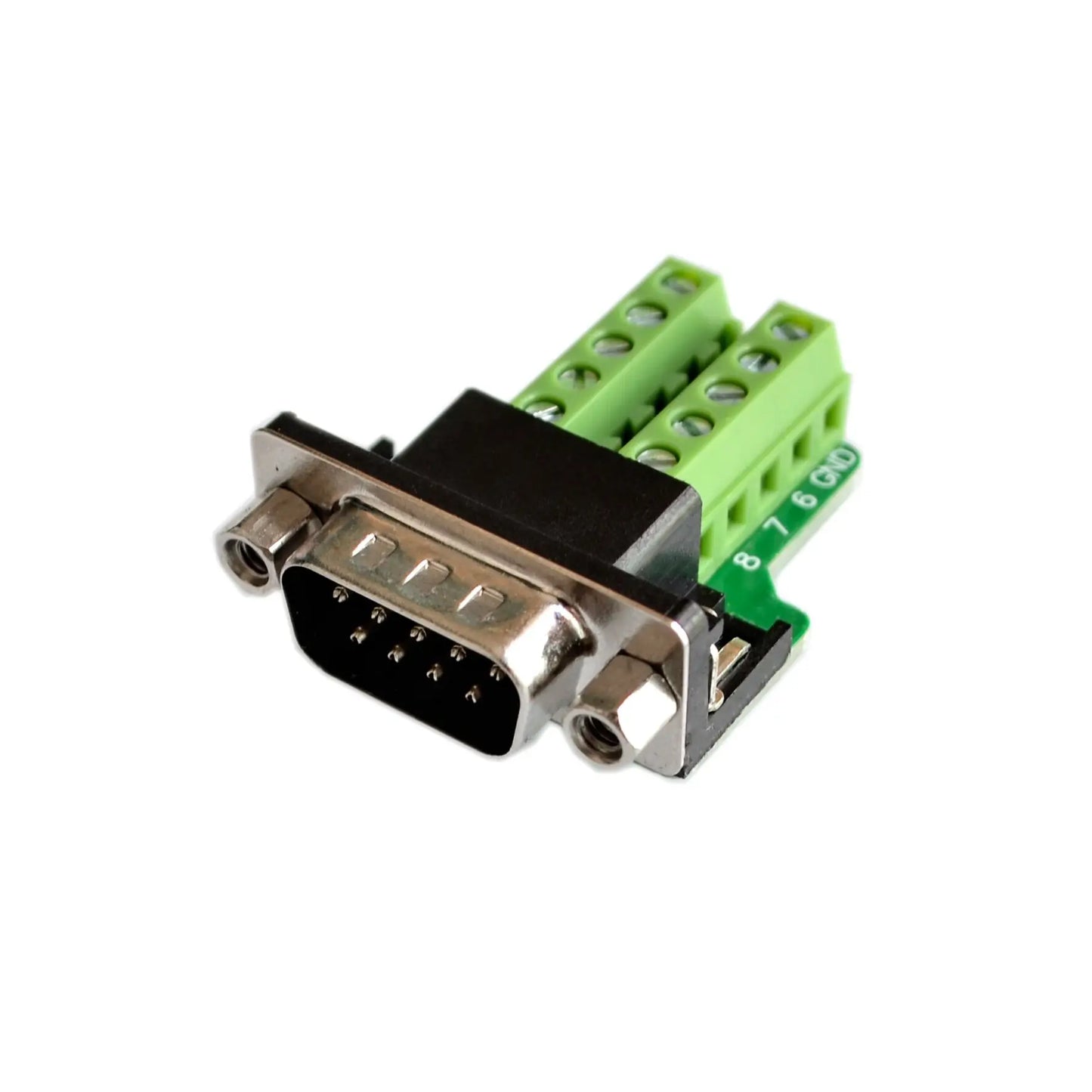 DB9 serial COM transfer-free solder terminals RS232 male connector with back side screw DIY