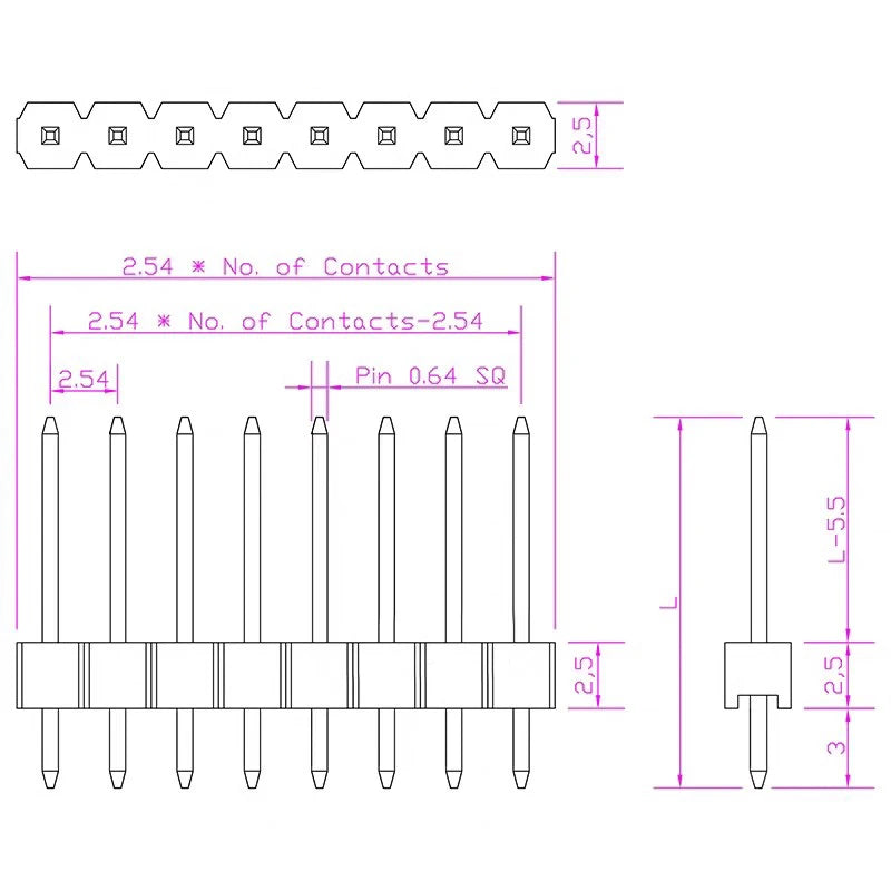 10pcs/lot Hot Sale 40 Pin 1x40 Single Row Male 2.54mm Breakable Pin Header Connector Strip