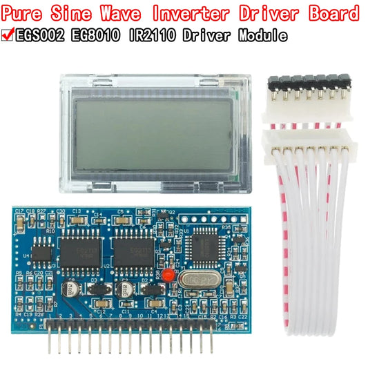 1set DC-DC DC-AC Pure Sine Wave Inverter Generator SPWM Boost Driver Board EGS002 EG8010 + IR2110 Driver Module +LCD