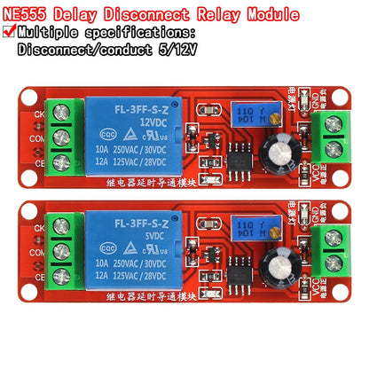 DC 5V 12V Time Delay Relay NE555 Time Relay Shield Timing Relay Timer Control Switch Car Relays Pulse Generation Duty Cycle