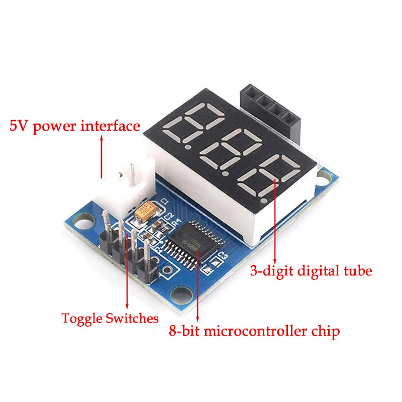 Ultrasonic Distance Measuring Module HC-SR04 Test Version Serial Output Digital Tube Display Distance Meter