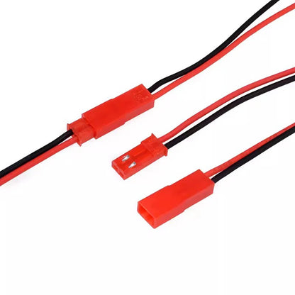 5sets/10pcs of JST-2P female/male socket-to-plug connection cables LED male and female plugs red and black 15CM
