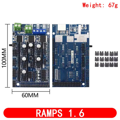 RAMPS 1.4 1.5 1.6 Panel Part Motherboard 3D Printers Parts Shield Red Black Controls