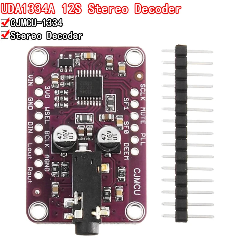 DAC Module 1334 UDA1334A I2S DAC Audio Stereo Decoder Module Board For Arduino 3.3V - 5V