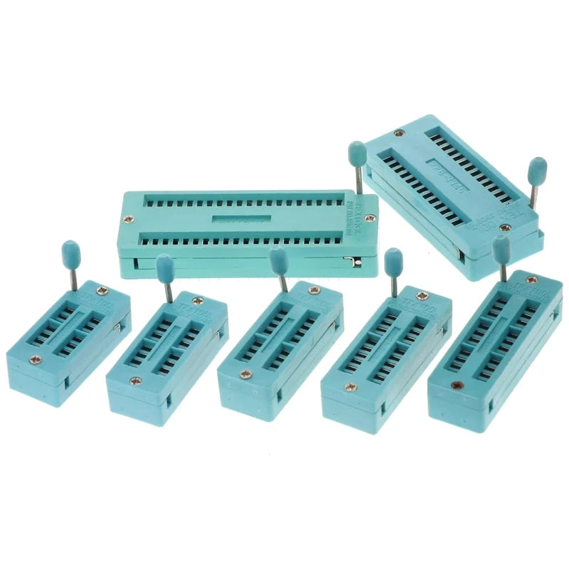 1pcs/lot 14 16 18 20 24 28 32 40 P Pin 2.54 MM Green DIP Universal ZIF IC Socket Test Solder Type IC lock seat zif socket