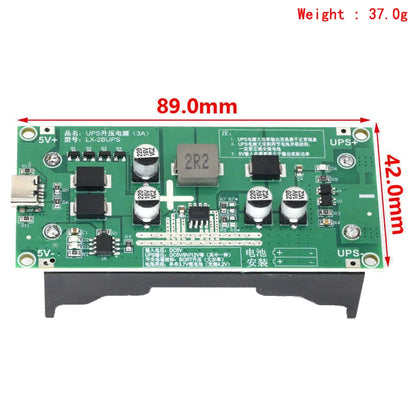 Type-C 15W 3A 18650 Lithium Battery Charger Module DC-DC Step Up Booster Fast Charge UPS Power Supply / Converter 5V 9V 12V